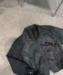 Collar Plain Faux-Suede Zip Jacket