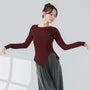 Long-Sleeve Round Neck Plain Dance T-Shirt