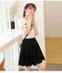 High Waist Plain Mini A-Line Skort