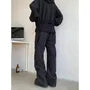 Mid Rise Plain Loose Fit Cargo Pants