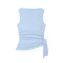 Sleeveless Plain Ruched Asymmetrical Blouse
