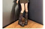 Faux Leather Buckled Strap Tall Boots