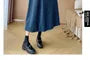 Maternity Striped Button Midi A-Line Jumper Dress / Long Sleeve Mock Neck Plain Ribbed Knit Top
