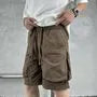 Drawstring Waist Plain Cargo Shorts
