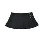 Low Waist Plain Mini Pleated Skirt