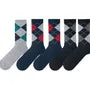 Set of 5: Argyle Crew Socks