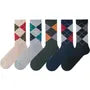Set of 5: Argyle Crew Socks