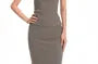 Turtleneck Plain Slim Fit Tank Top / High Waist Midi Pencil Skirt