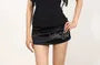 Set: Flutter Sleeve Stand Collar Dotted Chiffon Top + Camisole Top