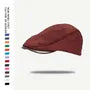 Faux Leather Brim Faux Suede Flat Cap