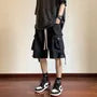 Drawstring Waist Plain Cargo Shorts