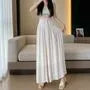 High Rise Plain Cropped Wide Leg Pants