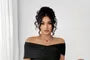 Plus Size Short Sleeve off-Shoulder Plain Slim-Fit T-Shirt