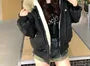Furry Trim Hooded Zip-Up Jacket