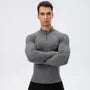 Long-Sleeve Half Zip Plain Sports Top