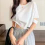 Short-Sleeve Cutout Cropped T-Shirt