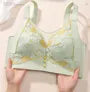 [90B - 105E] Plus Size Mesh Panel Lace Wireless Bra