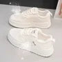 Mesh Panel Lace-Up Faux Leather Sneakers