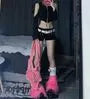 Low Rise Studded Denim Hot Pants
