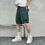 Drawstring Waist Plain Cargo Shorts