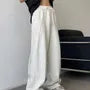 Drawstring Waist Plain Wide Leg Sweatpants