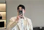 Peak Lapel Jacquard Double Breasted Blazer