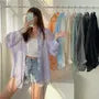 Long-Sleeve Shirt / Crop Camisole Top