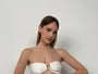 Strapless Plain Textured Bikini Suit