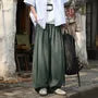 Drawstring Waist Plain Wide Leg Pants