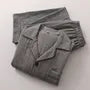 Couple Matching Pajama Set: Long-Sleeve Collared Top + Pants (Various Designs)