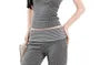 Scoop Neck Polka Dot Striped Panel Racerback Crop Tank Top / Low Rise Flared Pants