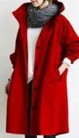 Plain Hooded Long Single-Breasted Trench Jacket