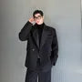 Lapel Collar Plain Single Button Blazer