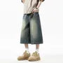 Mid Rise Washed Wide Leg Jorts