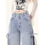 Low Rise Washed Loose-Fit Wide-Leg Jeans