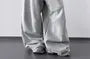 Drawstring Waist Plain Panel Baggy Sweatpants