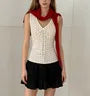V-Neck Tie-Front Polka Dot Slim-Fit Tank Top