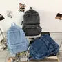 Washed Denim Zip Backpack