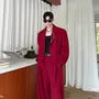 Set: One Buttoned Crop Blazer + High Waist Wide Leg Dress Pants
