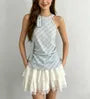 Halter Neck Knotted Plain Slim-Fit Tank Top