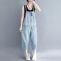 Spaghetti Strap Denim Crop Jumpsuit