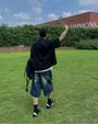 Washed Wide-Leg Denim Jorts