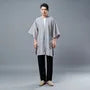 3/4-Sleeve Plain Open Front Slit Jacket