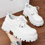 Faux Leather Plain Lace-Up Shoes