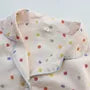 Pajama Set: Long-Sleeve Lapel Collar Dotted Button-Up Top + Pants