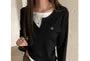 Long Sleeve Mock Two Piece Color-Block Crop Top