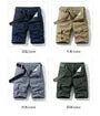 Mid Rise Plain Cargo Shorts