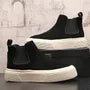 Platform Faux Suede Ankle Chelsea Boots