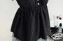 Short-Sleeve Scoop Neck Dotted Blouse