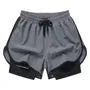 Drawstring Waist Mock Two-Piece Running Shorts